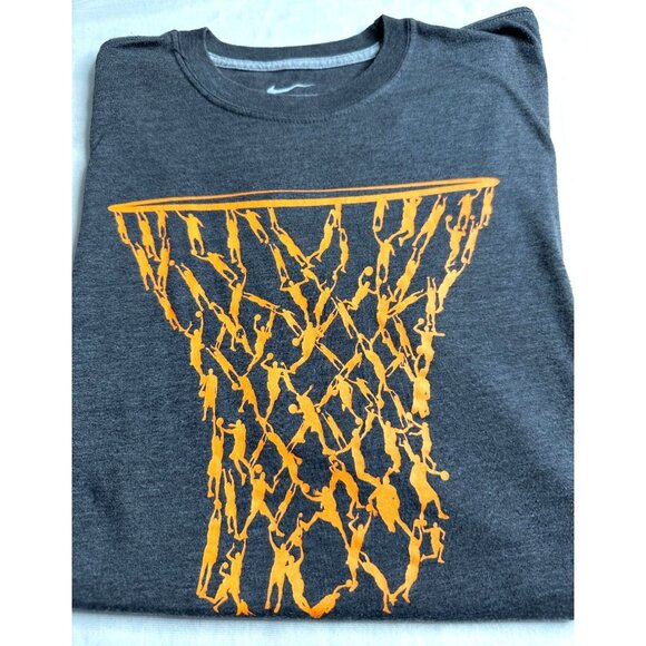 Nike Other - Nike Mens Gray T shirt Short Sleeve Basketball Goal Logo Size Large Casual Sport